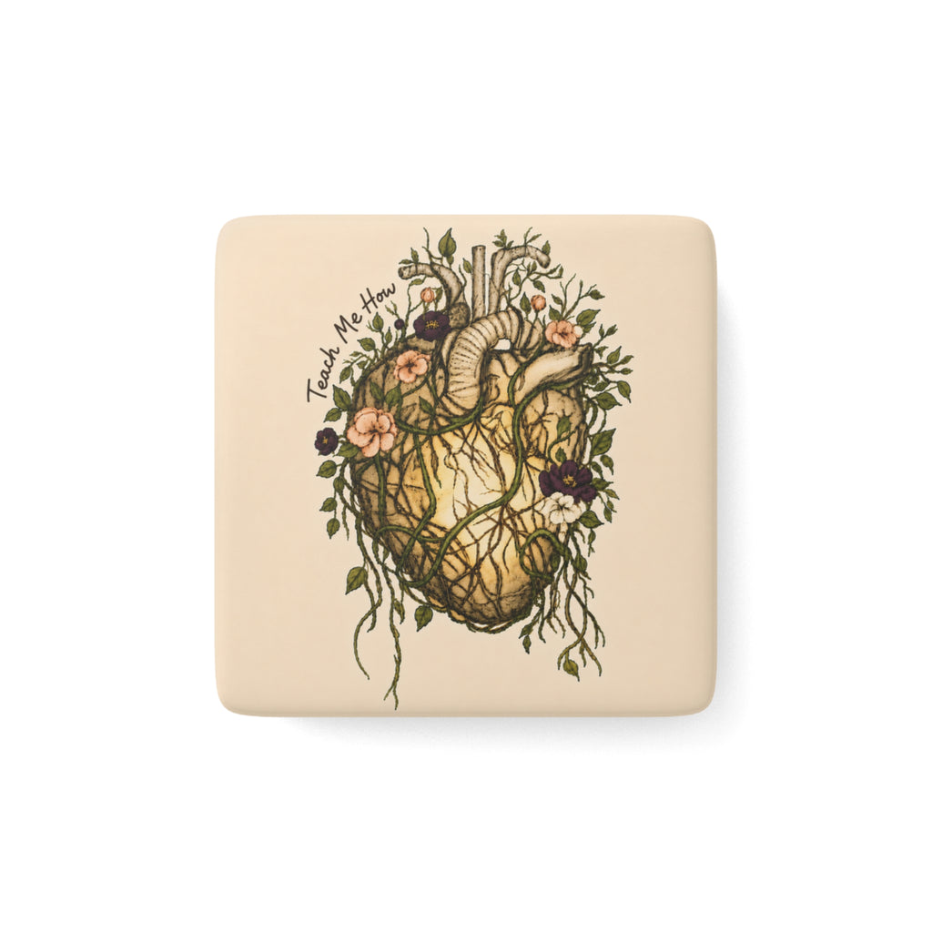 Botanical Heart Porcelain Magnet - Teach Me How