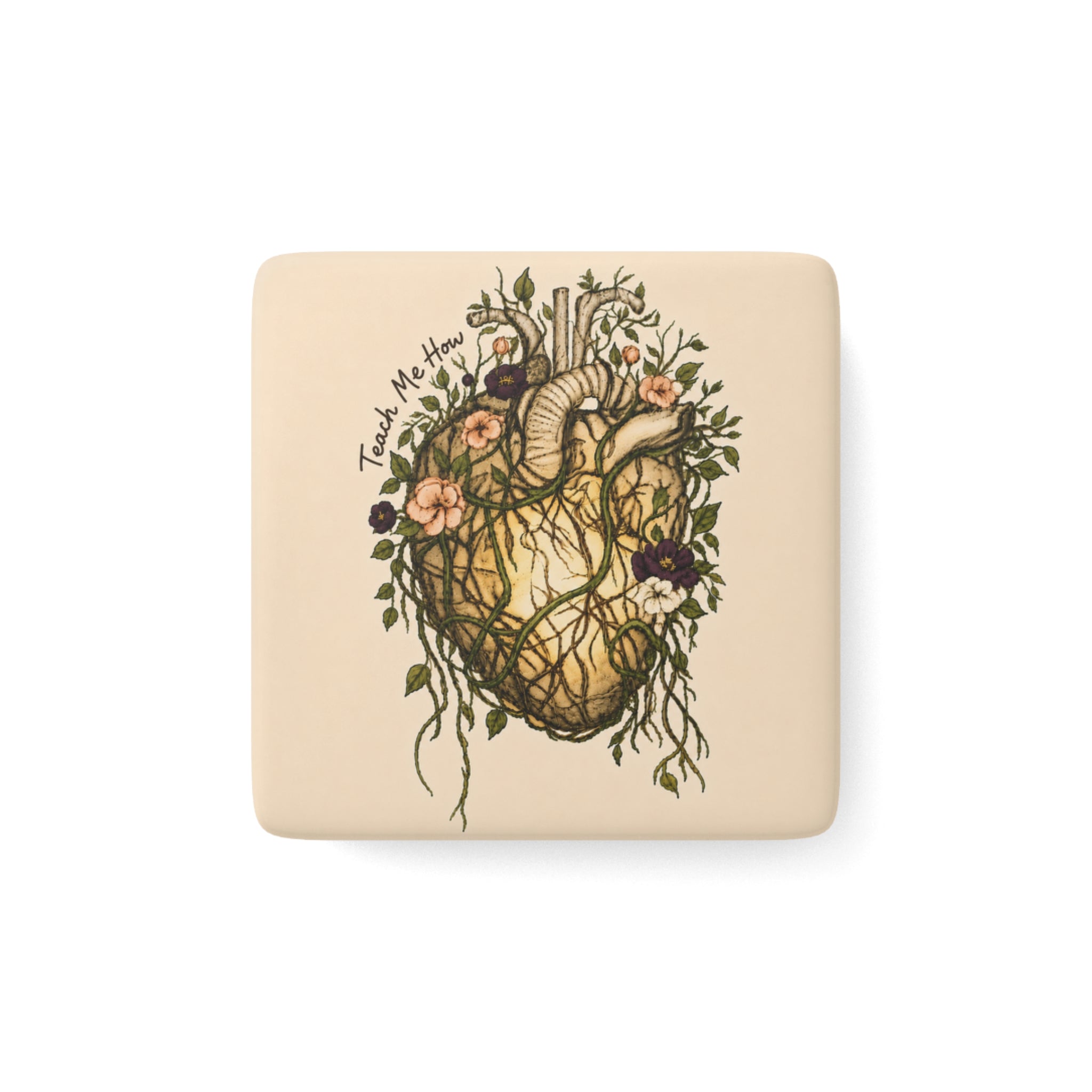 Botanical Heart Porcelain Magnet - Teach Me How