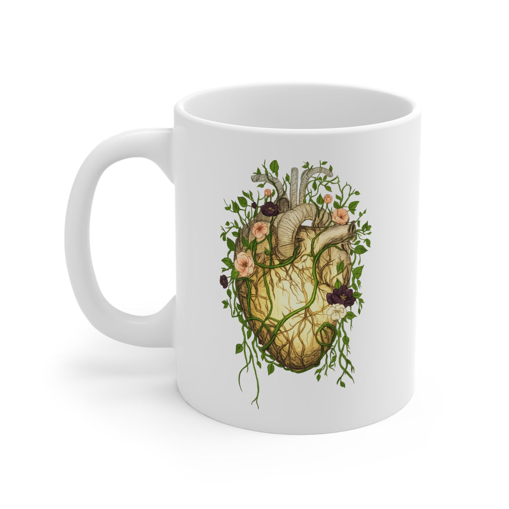 Botanical Heart Coffee Mug (11oz) - Teach Me How