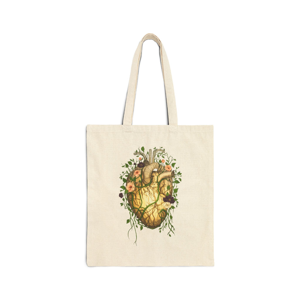 Botanical Heart Canvas Tote Bag - Teach Me How