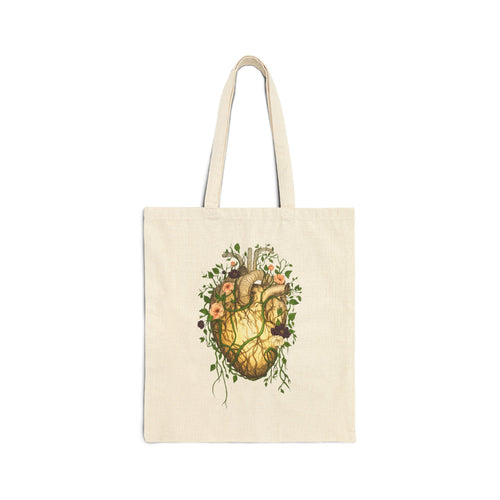 Botanical Heart Canvas Tote Bag - Teach Me How