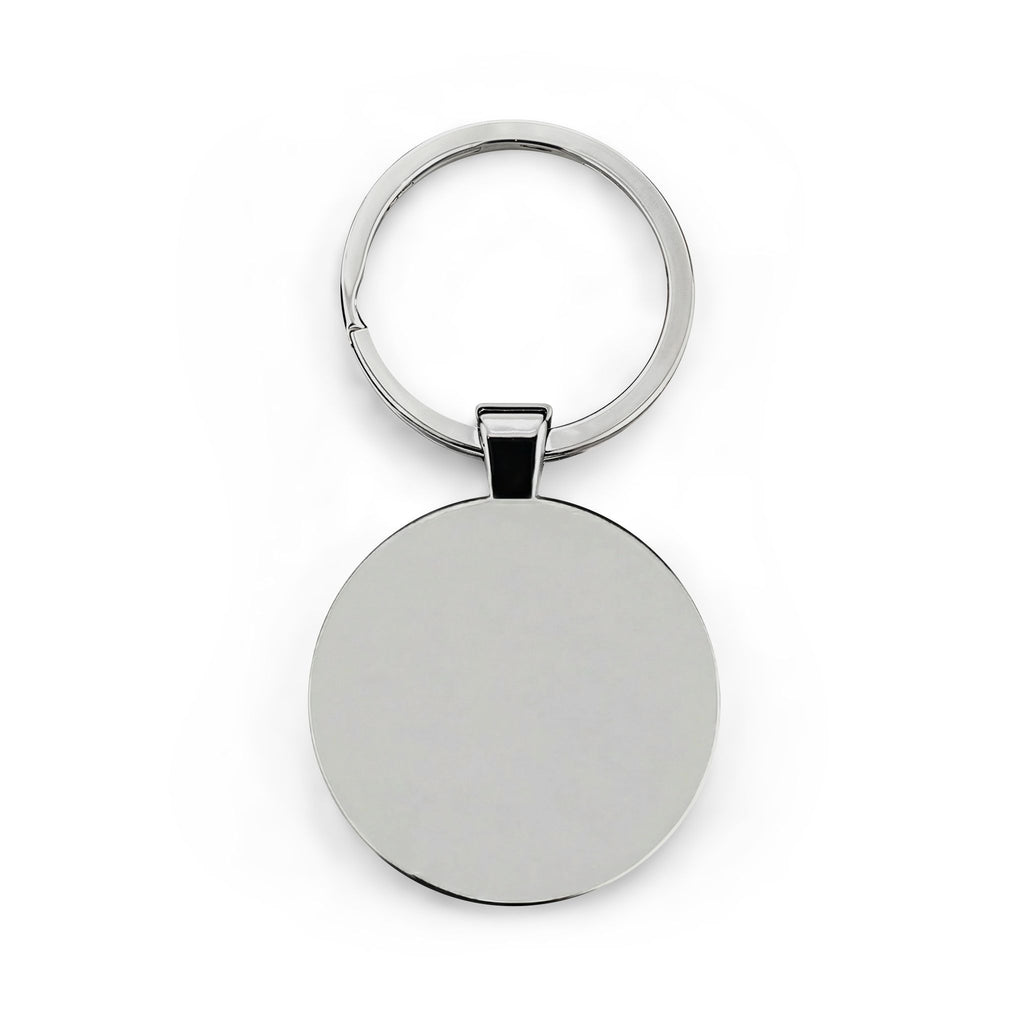 Botanical Heart Round Stainless Steel Keychain