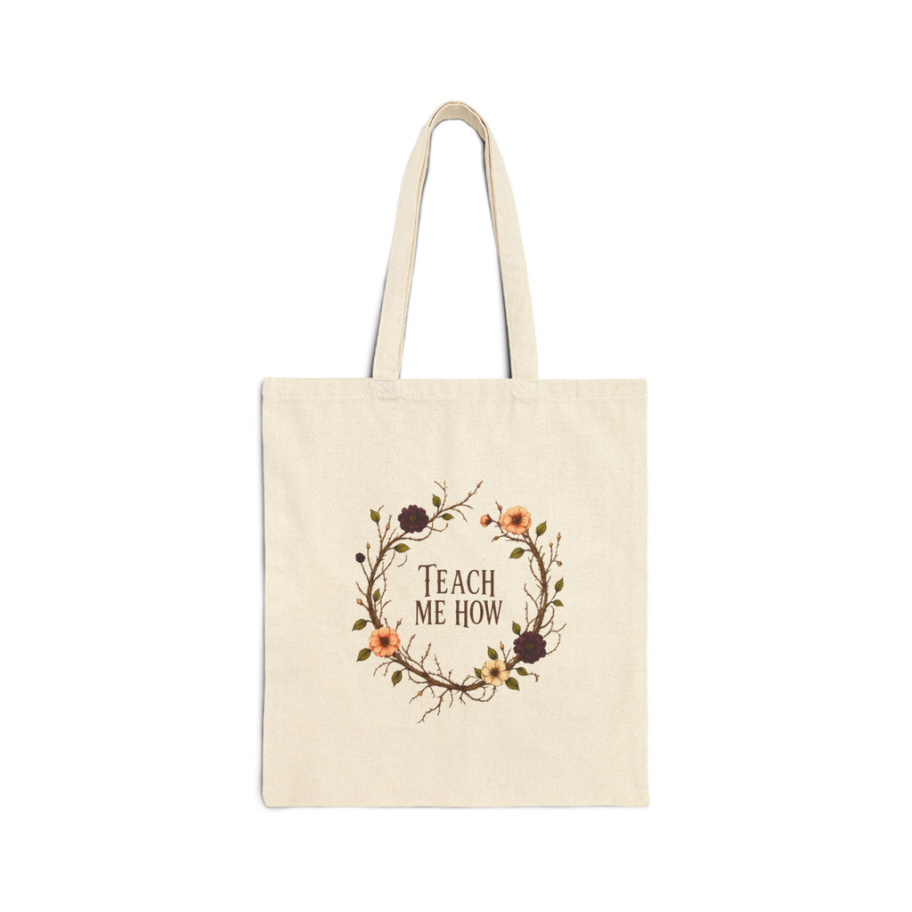 Botanical Heart Canvas Tote Bag - Teach Me How