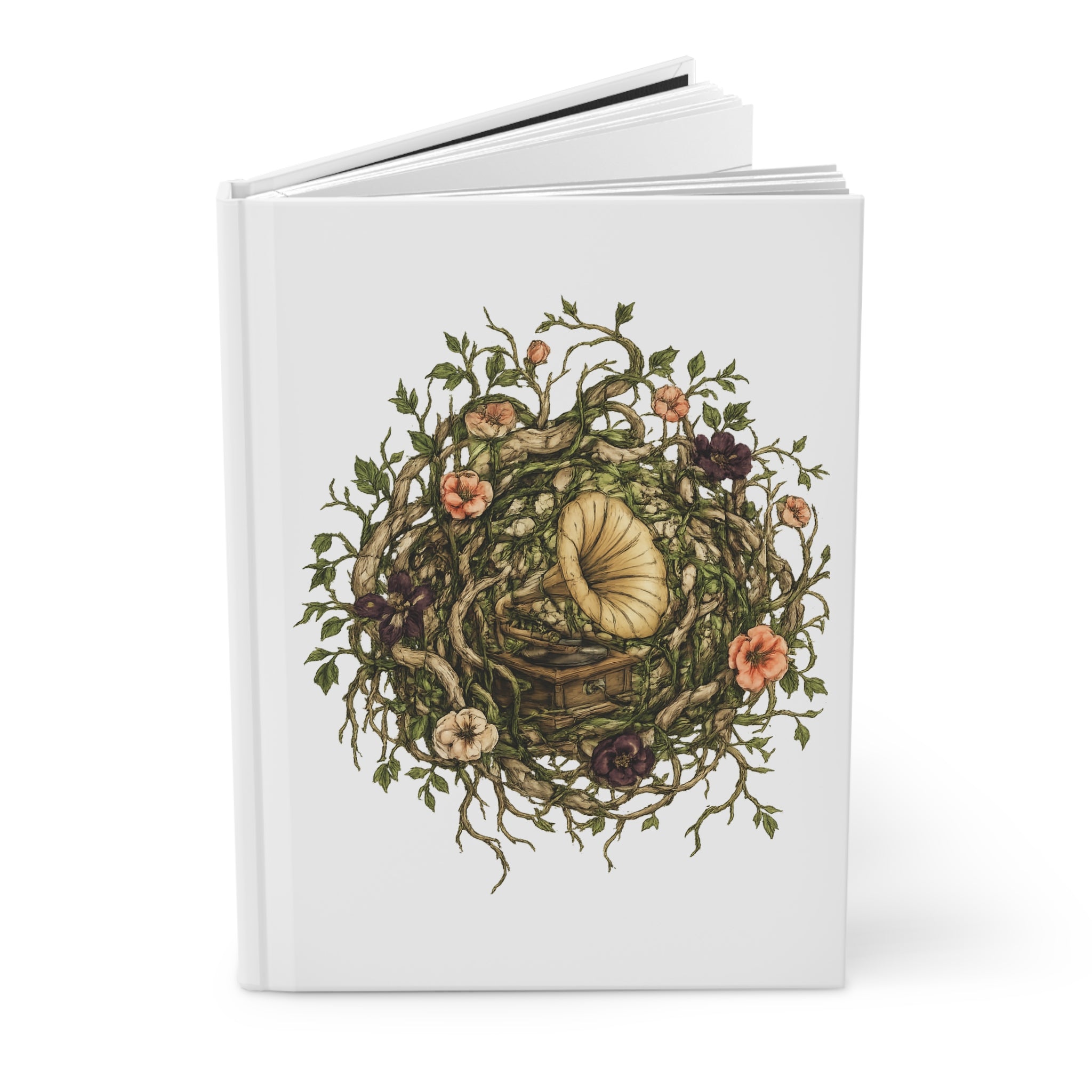 Botanical Gramophone Heart Hardcover Journal — Sketch Notebook